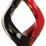 13 1/4 inch Red/Black Twist Art Glass