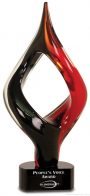 13 1/4 inch Red/Black Twist Art Glass
