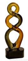 13 1/2 inch Brown Twist Art Glass