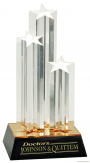 11 3/4″ Clear Triple Star Column Acrylic with Gold/Black Base 1