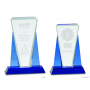 Blue_Clear Wedge Crystal on Blue Pedestal Base
