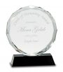 7″Round Facet Crystal on Black Pedestal Base