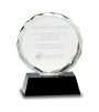 5″Round Facet Crystal on Black Pedestal Base