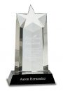 9.25″ Crystal Star Column on Black Pedestal Base