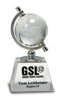 Crystal Spinning Globe on Clear Base