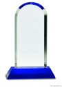 9 1/4 inch Clear Crystal Dome on Blue Pedestal Base