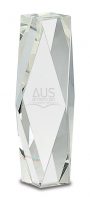 8 inch Clear Crystal Facet Tower