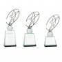 Clear Black Crystal Award with Silver Metal Oval Star