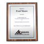 Walnut Finish Plaque with Silver Plate