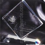 Crystal Glass Awards – 6″ x 6 1/2″ Genuine Prism Optical 1