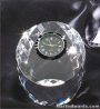 Crystal Glass Awards – 3 1/2″ x 3″ Genuine Prism Optical Crystal With Clock 1