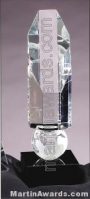 Crystal Glass Awards – 2 3/4″ x 9″ Genuine Prism Optical Crystal With Black Base 1