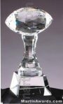 3 1/2″ x 9″ Football Prism Optical Crystal Glass 1