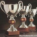 Silver Plated Trophy Cup On Mahogany Base 1