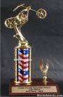 Red/White/Blue Single Column Chopper Motorcycle With 1 Eagle Trophy 1