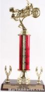 Red Single Column Road Motorcycle With 2 Eagles Trophy 1
