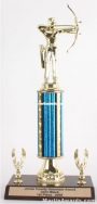 Blue Single Column Male Archer With 2 Eagles Trophy 1