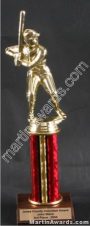 Red Single Column Baseball/Softball Trophy 1