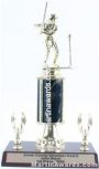 Black Single Column Female T-Ball With 2 Eagles Trophy 1