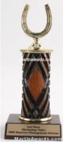 Wood Single Column Horseshoe Trophy 1