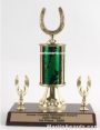 Green Single Column Horseshoe With 2 Eagles Trophy 1