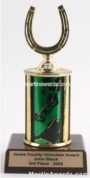 Green Single Column Horseshoe Trophy 1