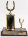 Black Single Column Horseshoe With 1 Eagle Trophy 1