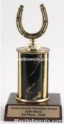 Black Single Column Horseshoe Trophy 1