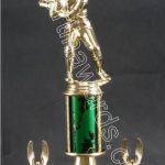 Green Single Column Male Baseball/Softball With 2 Eagles Trophy 1