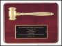 Gold Electroplate Gavel on 9″ x 12″ Rosewood Piano-Finish Plaque 1