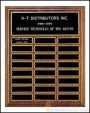 Plaque – American Walnut Perpetual Plaques with Black Brass Plates 1
