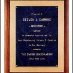 Plaque – Solid American Walnut Plaque w/Marble Design and Frost Gold Back Plate 1