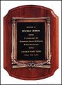 Plaque – American Walnut Plaque w/Antique Bronze Column and Leaf Castings 1