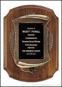 Plaque – American Walnut Plaque w/Antique Bronze Scroll Castings 1