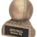 Baseball On Base Gold Resin Trophy 1