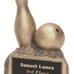 Bowling On Base Gold Resin Trophy 1