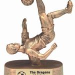 Male Bicycle Kick Soccer Gold Resin Trophy 1