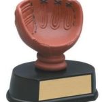 (Holds Baseball) Baseball Glove Gold Resin Trophy 1