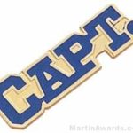 1 1/8″ Etched Soft Enamel Captain Chenille Letter Pin 1