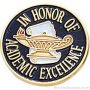 3/4″ In Honor Of Academic Excellence Round Enameled Lapel Pins 1