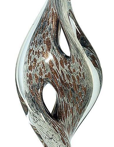 15 1/4 inch Spire Twist Art Glass on Black Base