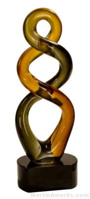 13 1/2 inch Brown Twist Art Glass
