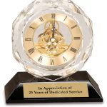 Clear Crystal Clock on Black Base