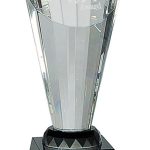 Clear Crystal Spire Facet Award on Black Base