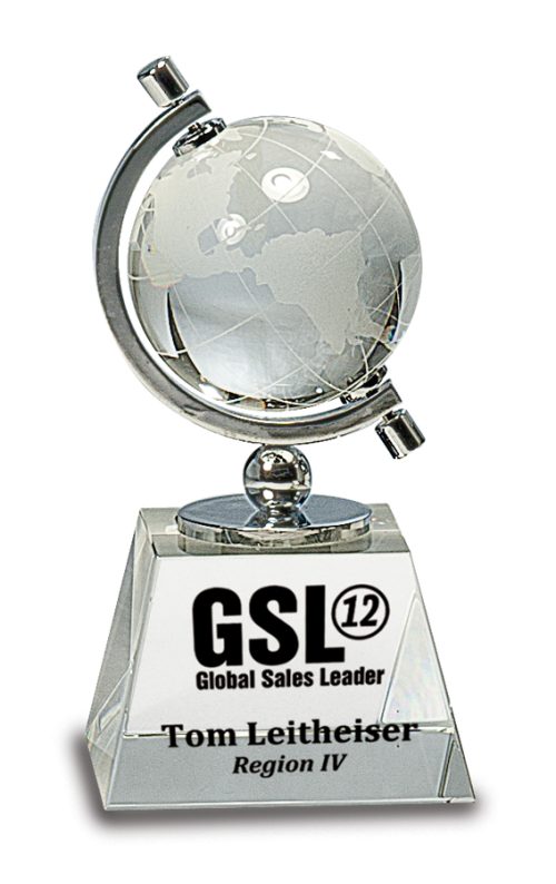 Crystal Spinning Globe on Clear Base