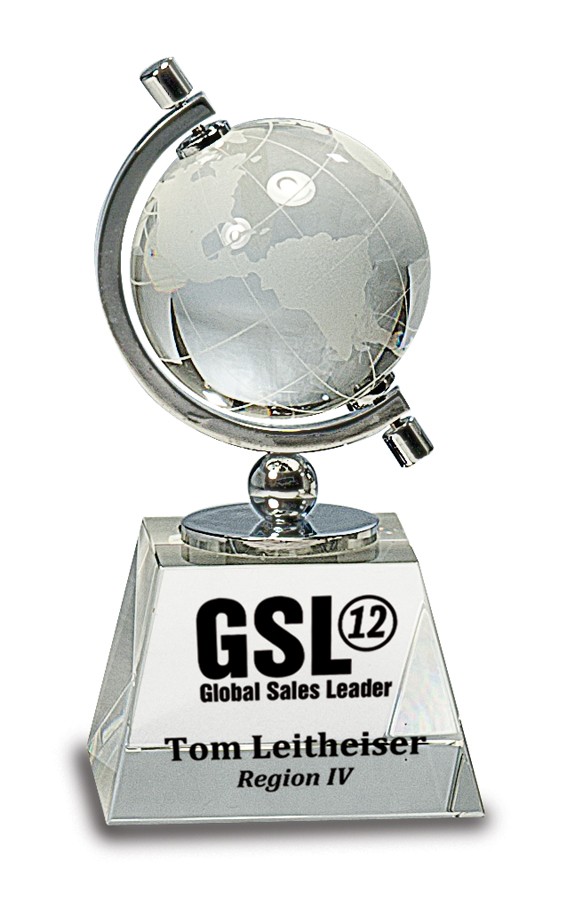 Crystal Spinning Globe on Clear Base
