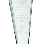 Clear Crystal Golf/Wave on Black Pedestal Base