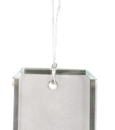 3 inch Crystal Rectangle Clipped Corner Ornament