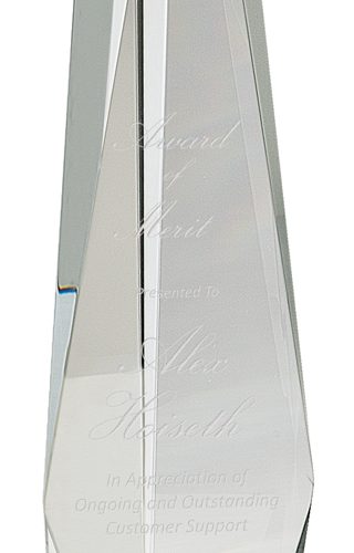 12 inch Clear Crystal Facet Tower