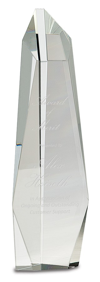 12 inch Clear Crystal Facet Tower
